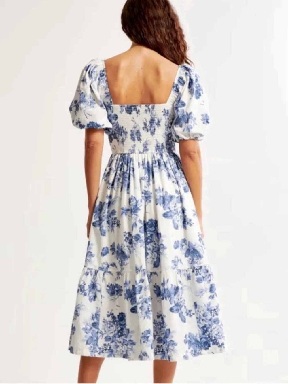 The A&F Emerson Poplin Puff Sleeve Midi Dress - Picture 3 of 4
